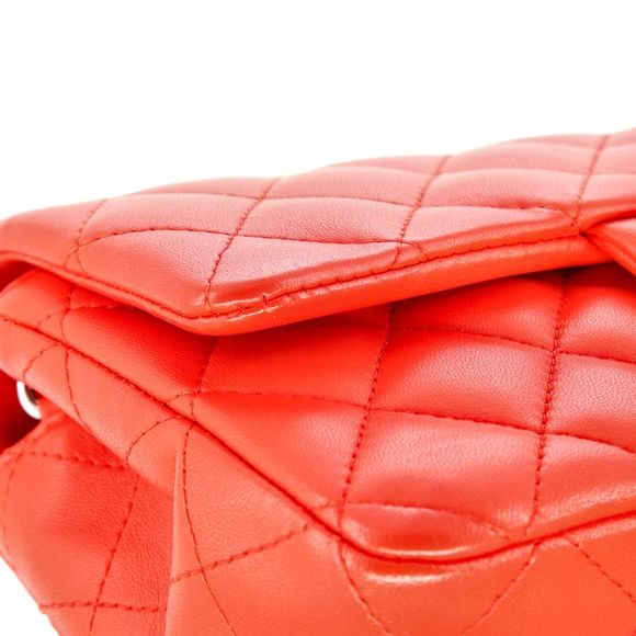 Chanel Classic Single Flap Bag Quilted Lambskin Mini Orange - Picture 7 of 9